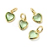 Brass Pave Cubic Zirconia Pendants KK-Z137-21G-08-1