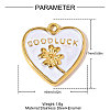 304 Stainless Steel Enamel Pendants STAS-OY010-49G-3