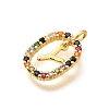 Brass Micro Pave Cubic Zirconia Pendants ZIRC-P123-01G-Y02-2