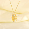 304 Stainless Steel Husky Dog Cutout Silhouette Pendant Necklaces WG9715E-01-2
