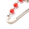 Fairy Charm Drop Alloy Bookmark with Beads for Booklover AJEW-JK00175-5