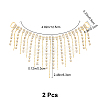 2Pcs Alloy & Glass Rhinestones Tassel Shoe Decoration Chain FIND-GF0005-26-2