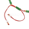 Glass Seed Beads & Lampwork Beads Braided Bead Bracelets for Women BJEW-MZ00212-02-4