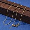 1mm Brass Ball Chain Adjustable Slider Necklaces KK-K398-28G-1