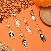 Halloween Skeleton Alloy Enamel Pendant Decoration HJEW-YW00033-01-4