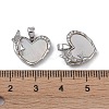 Brass & Shell & Clear Cubic Zirconia Charms KK-G497-16P-3