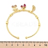 Brass Micro Pave Cubic Zirconia Fruit Charm Bangles for Women BJEW-Z089-01G-01-5
