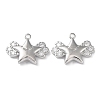 Brass with Clear Cubic Zirconia Charms KK-G474-02P-1