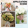 Heart Glass & Stainless Steel Bride Bouquet Pendant Decoration HJEW-GO00081-05-6