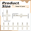 4Pcs Personalized 201 Stainless Steel Cross Pendants STAS-LP0002-62-2