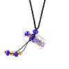 Lampwork Column Perfume Bottle Pendant Necklace with Glass Beads LS-BOTT-PW0002-059E-05-1