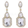 Brass Rhinestone Dangle Stud Earrings FS-WG9D6B6-02-1