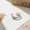 925 Sterling Silver Cuff Rings RJEW-H257-04P-1