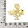 Rack Plating Brass Micro Pave Clear Cubic Zirconia Enamel European Dangle Charms KK-S380-28G-3