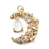 Brass Micro Pave Cubic Zirconia Pendants ZIRC-H122-04G-02-1