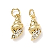 Brass Micro Pave Clear Cubic Zirconia Charms KK-L253-23G-01-1
