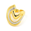 Brass C-shaped Open Cuff Ring for Women LS-AJEW-U003-08G-2