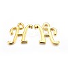 Golden Plated Alloy Letter Pendants PALLOY-J718-01G-H-1