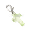 Transparent Acrylic Cross Pendant Decorations HJEW-JM04493-02-4