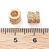 Brass Micro Pave Clear Cubic Zirconia Beads KK-U028-21G-3