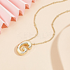 1pc Brass Chain with Alloy Letter Pendants Necklaces NJEW-LP0001-41G-G-3
