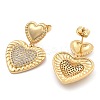 Brass Pave Clear Cubic Zirconia Stud Earrings EJEW-U005-06G-2