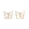 Butterfly Brass Micro Pave Clear Cubic Zirconia Stud Earrings EJEW-K308-01G-2