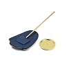Bust Shaped Microfiber Necklace Display Stands with Golden Tone Aluminum Alloy Support ODIS-H006-01C-3