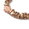 Electroplated Non-magnetic Hematite Chips Stretch Bracelets for Men Women BJEW-G728-04-3