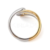 304 Stainless Steel Open Cuff Rings for Women RJEW-Z058-03G-3