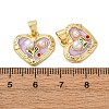Flower Brass Enamel Pendants KK-D390-17G-04-3