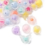 100Pcs 5 Styles Frosted Transparent Acrylic Beads OACR-FP0001-22-3