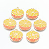 Light Gold Plated Alloy Enamel Pendants X-ENAM-T011-28KC-RS-1