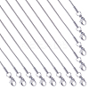 12Pcs 304 Stainless Steel Round Snake Chain Necklaces Set NJEW-SC0001-11-1