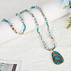 Dyed Synthetic Imperial Jasper Teardrop Pendant Necklaces NJEW-WH20816-003-3