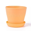 Plastic Plant Pots with Saucers AJEW-WH0112-01H-1