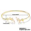 Elegant Brass Cubic Zirconia Leaf Cuff Bangles for Women VL7639-3-1
