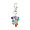 Natural Citrine & Red Jasper & Lapis Lazuli & Amethyst & Synthetic Turquoise & Red Aventurine & Green Aventurine Chips & Shell Pearl Pendant Decorations HJEW-JM02965-2
