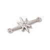 Rack Plating Brass Pave Clear Cubic Zirconia Connector Charms KK-Z047-09P-RS-2