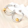 304 Stainless Steel Two Tone Stud Earrings EJEW-S263-02GP-2