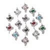 Brass Micro Pave Cubic Zirconia Connector Charms KK-Z103-10P-01-1