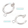 Brass Clip-on Hoop Earring Findings LS-X-KK-P102-01S-2
