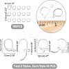 120Pcs 2 Style 304 Stainless Steel Leverback Earring Findings STAS-UN0038-45-2