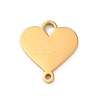 304 Stainless Steel Heart Connector Charms LS-STAS-R222-01G-1