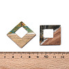 Opaque Resin & Walnut Wood Pendants RESI-T060-52M-3