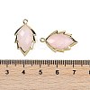 Natural Rose Quartz Faceted Leaf Pendants G-I375-04G-05-3