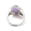 Natural Amethyst Adjustable Rings RJEW-P043-02P-21-4