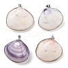 Electroplate Natural White Shell Pendants KK-F882-04P-1