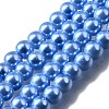 (Defective Closeout Sale) Baking Paint Pearlized Glass Pearl Beads Strands HY-XCP0001-19-1