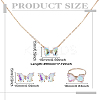 Butterfly Alloy Glass Pendant Necklaces & Stud Earrings & Rings Sets for Women SJEW-LP0001-25A-2